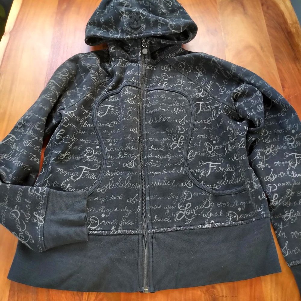 lululemon athletica Black Script Zip Hoodie